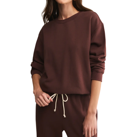 BOYFRIEND COTTON SWEATSHIRT SANDALWOOD