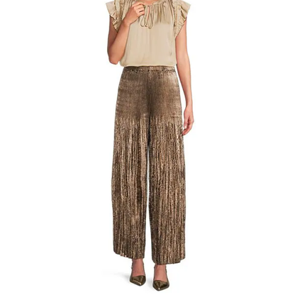 PLEATED WIDE LEG PANTS COPPER