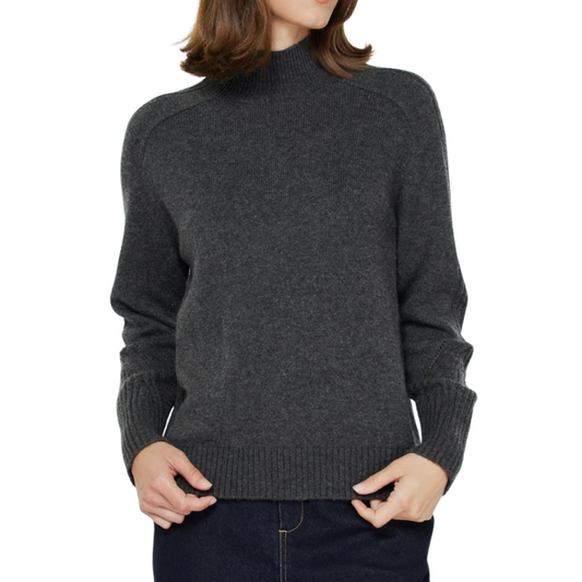 TURTLENECK LONG SLEEVE SWEATER CHARCOAL