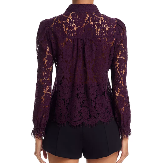 LINA LACE SHIRT EGGPLANT