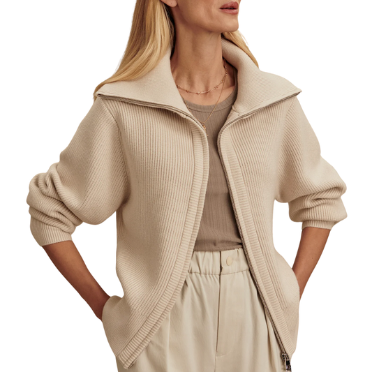 ENRICO KNIT JACKET SILVER BIRCH