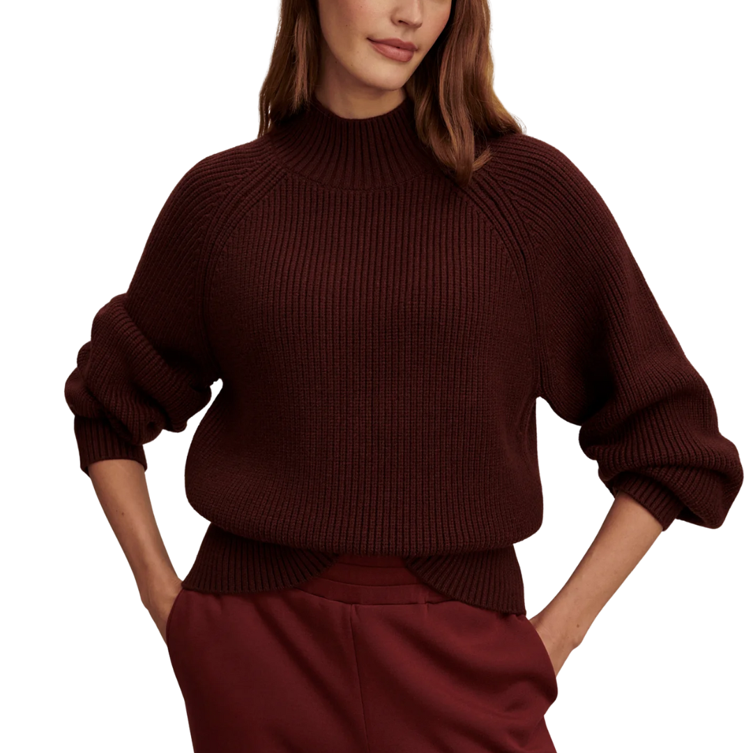 MARTINA HIGH NECK RIB KNIT DECEDENT CHOCOLATE