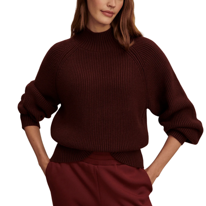 MARTINA HIGH NECK RIB KNIT DECEDENT CHOCOLATE