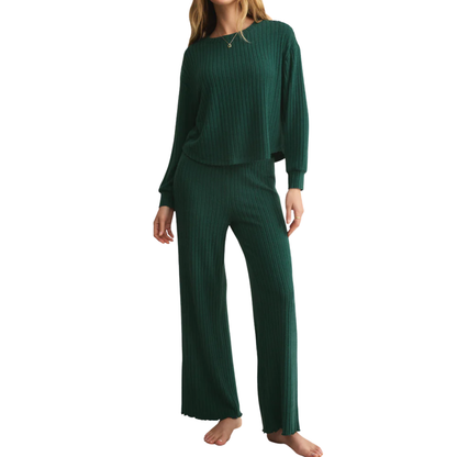 DAWN SMOCKED RIB PANT MISTLETOE