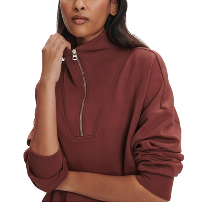 HAWLEY HALF ZIP TOP CINNAMON