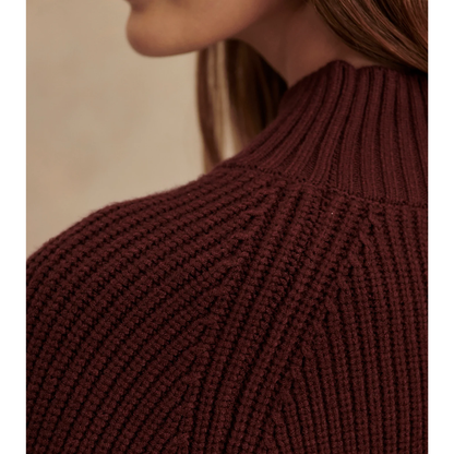 MARTINA HIGH NECK RIB KNIT DECEDENT CHOCOLATE