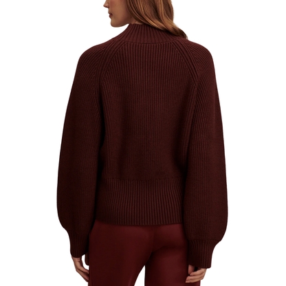 MARTINA HIGH NECK RIB KNIT DECEDENT CHOCOLATE