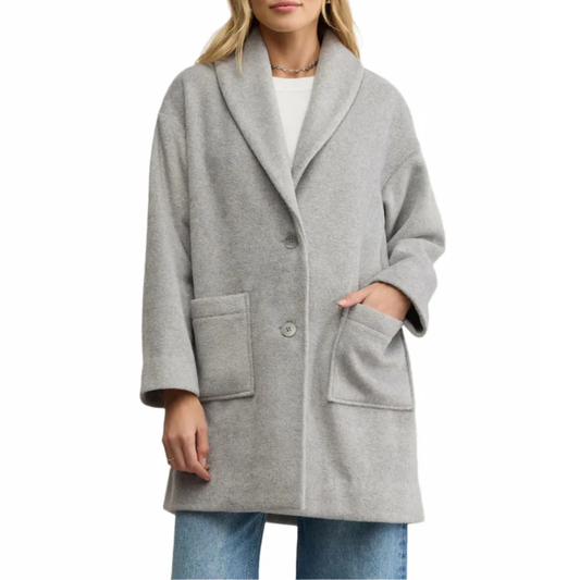 LENNON HEATHERED COAT CLASSIC HEATHER GREY