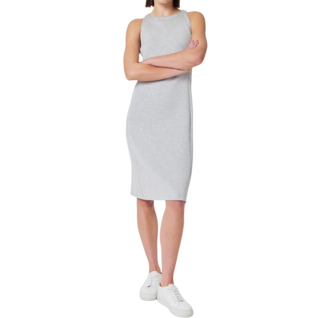 AIR ESSENTIALS MIDI DRESS LIGHT HEATHER GREY