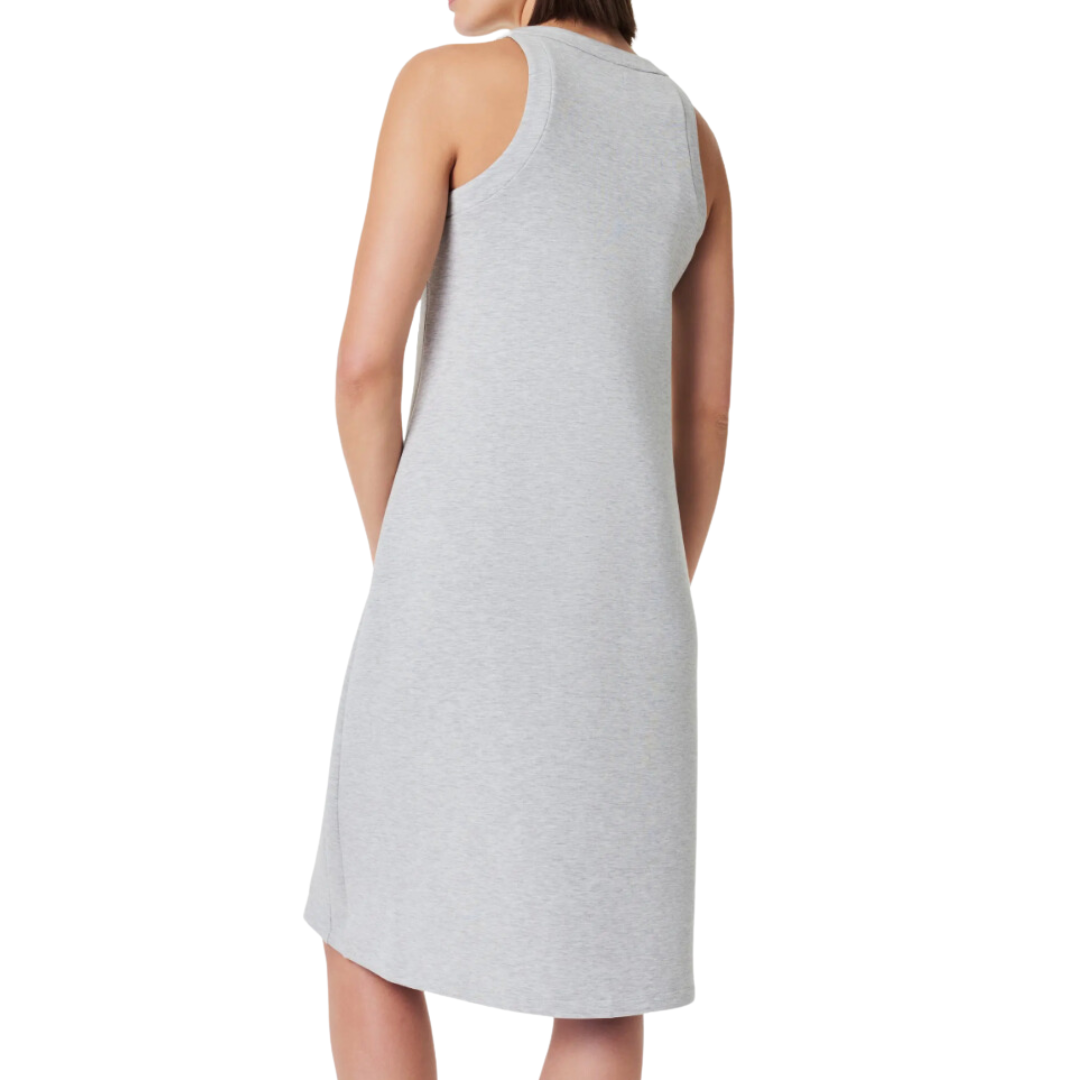 AIR ESSENTIALS MIDI DRESS LIGHT HEATHER GREY