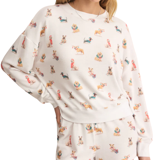 LONG SLEEVE COZY UP PUP TOP
