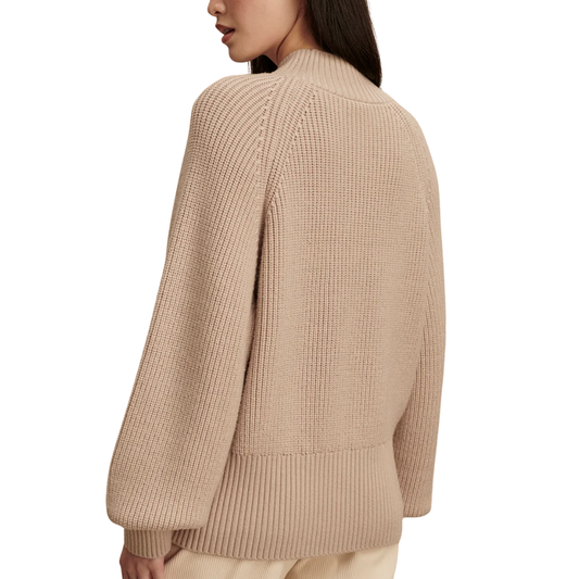 MARTINA HIGH NECK RIB KNIT CEMENT