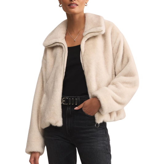AMETHYST FAUX FUR JACKET CRYSTAL