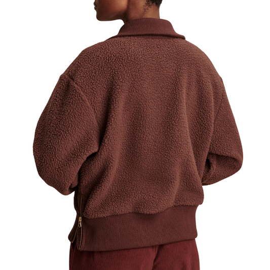 ROSELLE HALF ZIP FLEECE DEEP MAHOGANY