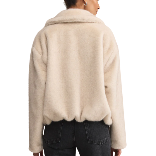 AMETHYST FAUX FUR JACKET CRYSTAL
