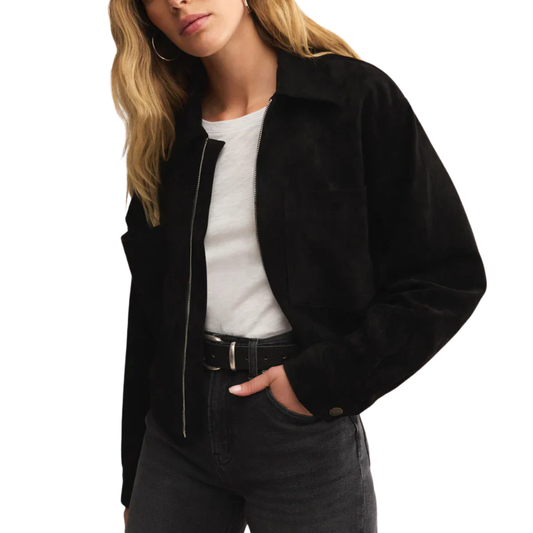 HEIRTAGE SUEDE JACKET BLACK