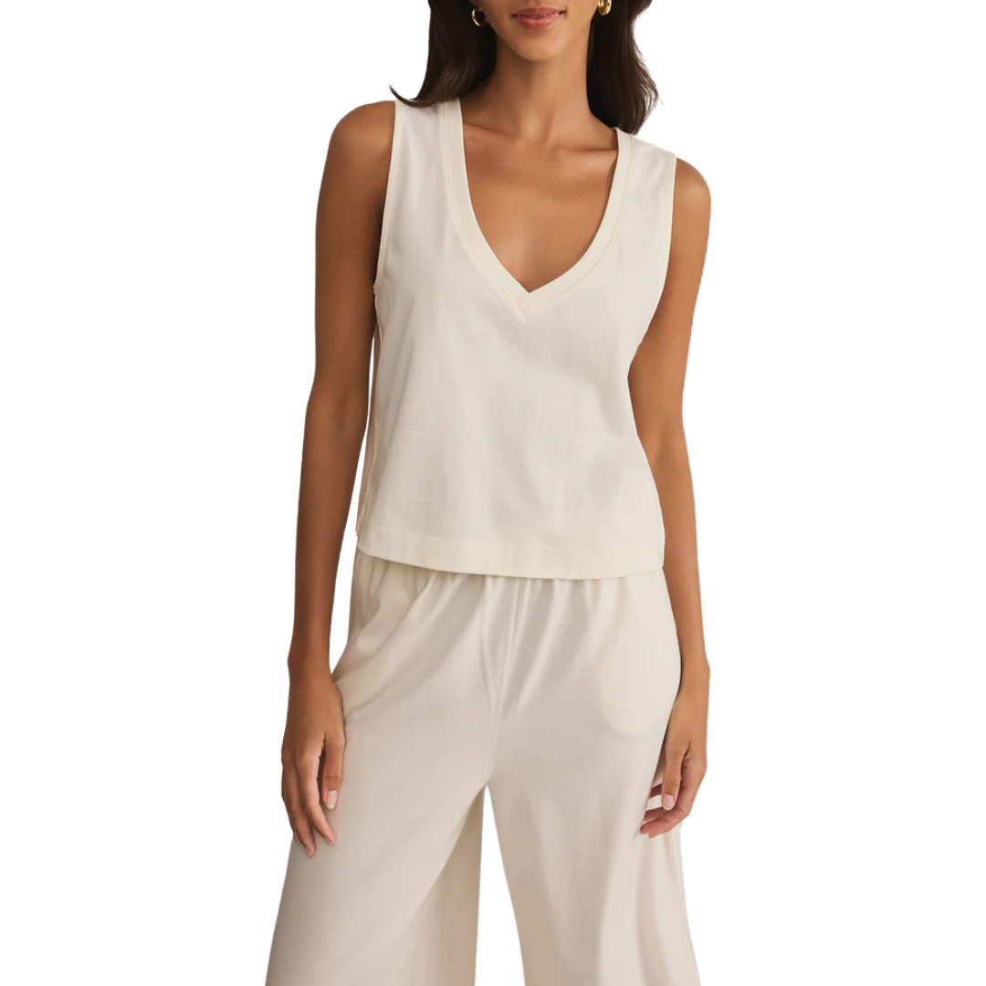 SLOANE VNECK TOP SEA SALT