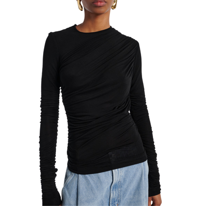 TANIA TWIST TEE BLACK