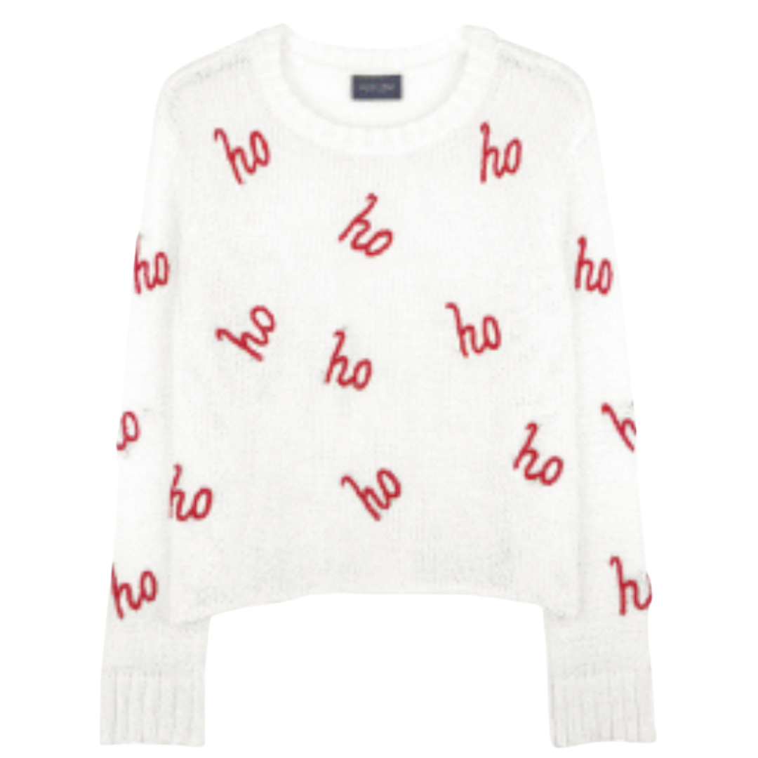 HO HO HO CHUNKY SWEATER RED/WHITE