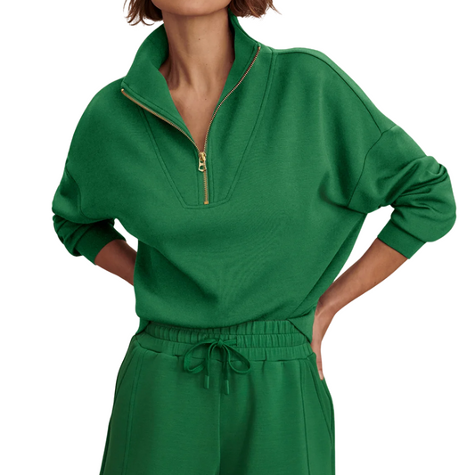 HAWLEY HALF ZIP SWEATSHIRT VERDANT GREEN