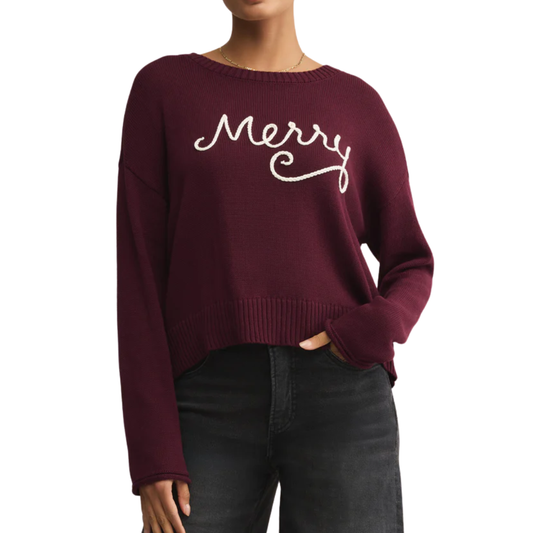 SIENNA MERRY SWEATER MERLOT