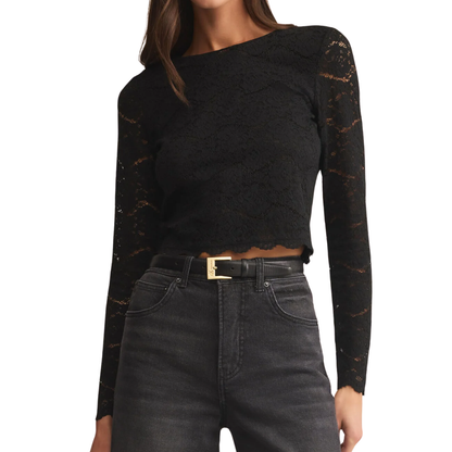 AURORA LACE TOP BLACK