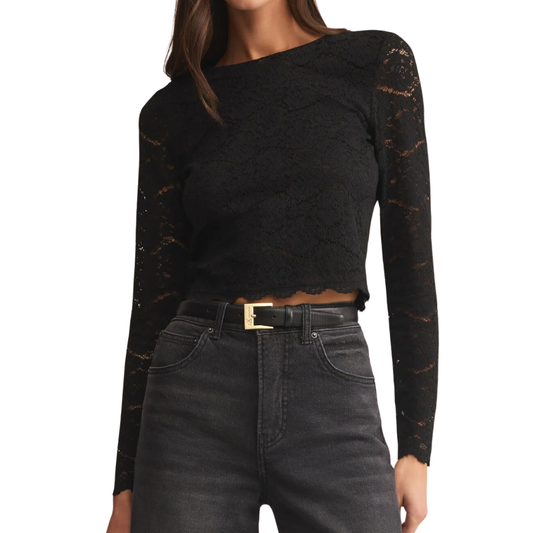 AURORA LACE TOP BLACK