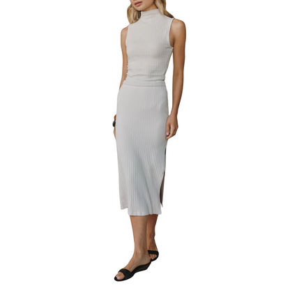 CLEAN WAIST KNIT SKIRT MOON STONE