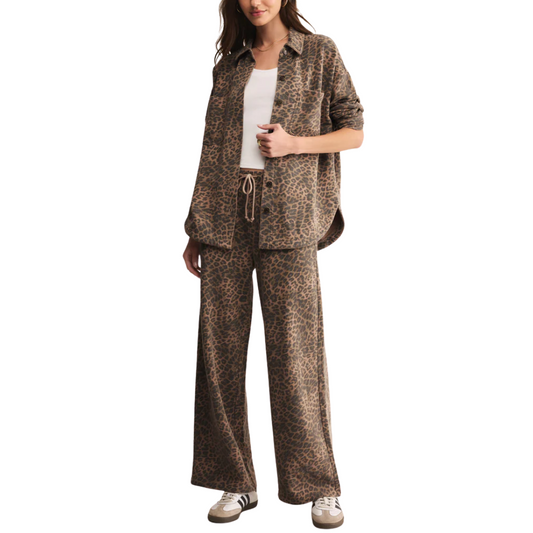 HUNTER LEOPARD KNIT PANT DESERT TAN