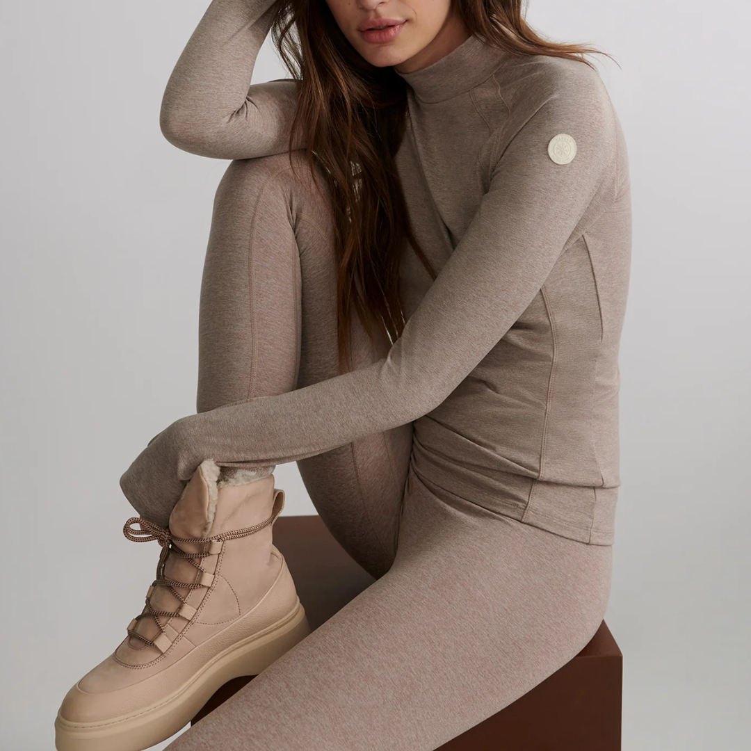 ALWAYS WARM TOP TAUPE MARL