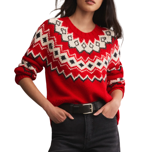 ADORNMENT SWEATER FESTIVE RED