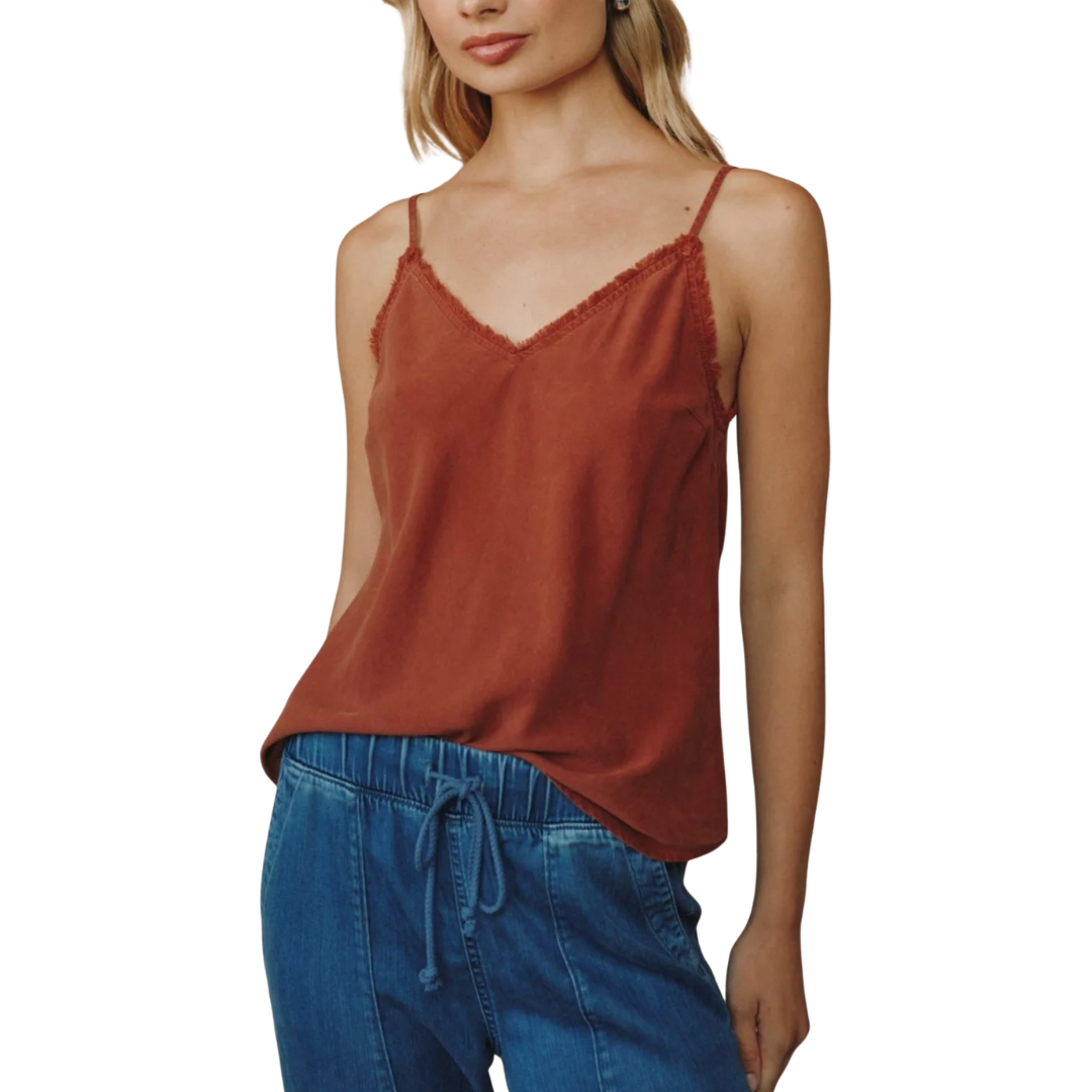 FRAYED CAMI AUTUMN AMBER