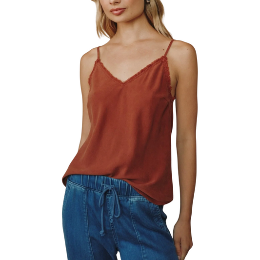 FRAYED CAMI AUTUMN AMBER