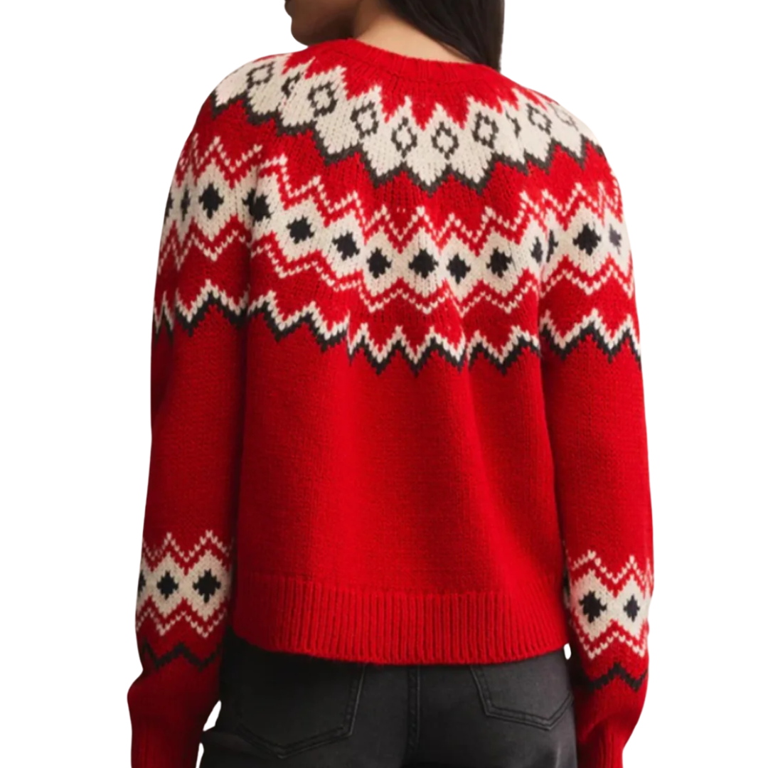 ADORNMENT SWEATER FESTIVE RED