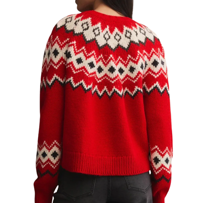 ADORNMENT SWEATER FESTIVE RED