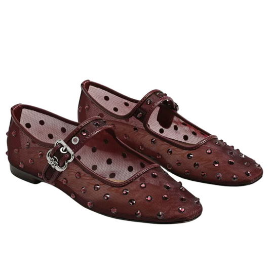 MICHAELA SHINE BALLET FLAT MERLOT