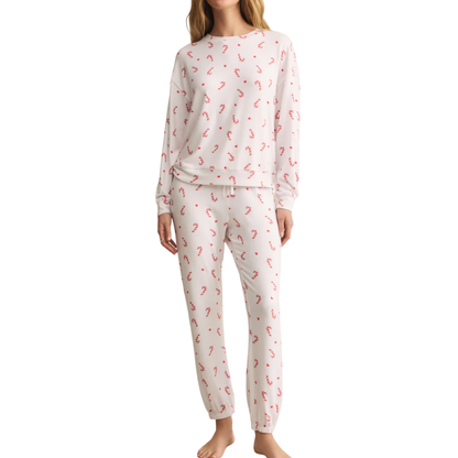 COZY CANDY CANE SET WHITE