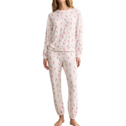 COZY CANDY CANE SET WHITE