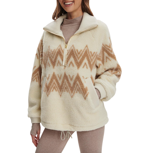 HENDRICK HALF ZIP SHERPA EGRET