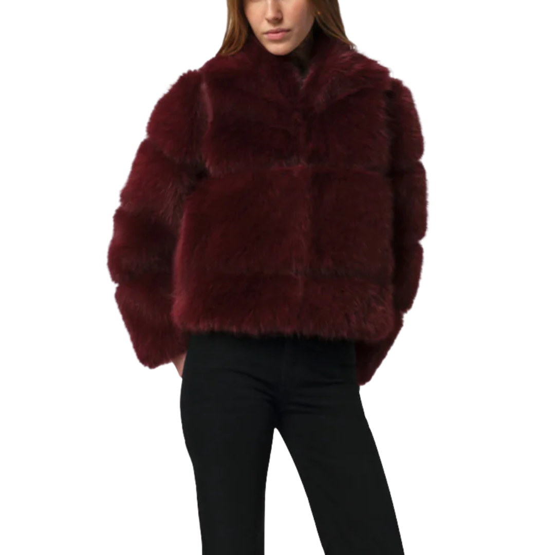 SAI FAUX FUR JACKET MERLOT