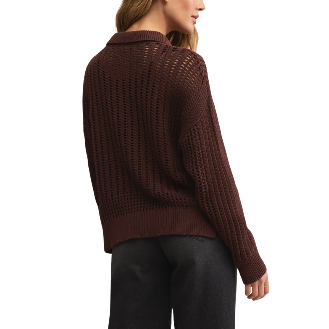 LOOKING GLASS POLO SWEATER SANDALWOOD