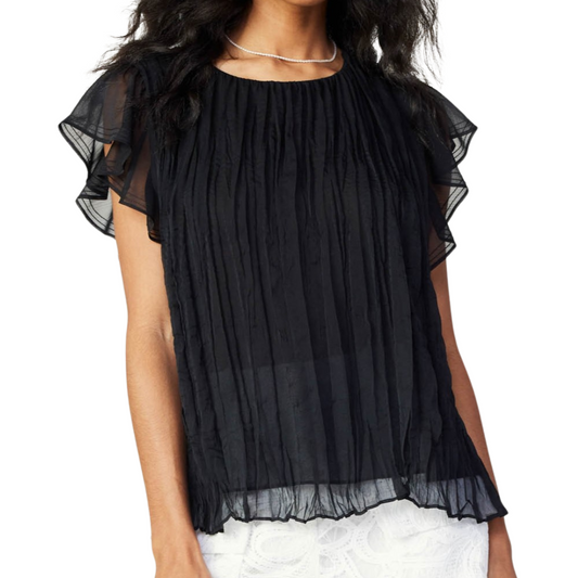 FLUTTER CRINKLE TOP BLACK