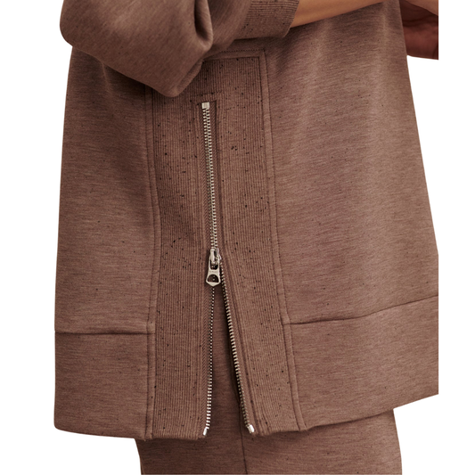 NICOLE BOYFRIEND TOP DEEP TAUPE MARL FLECK