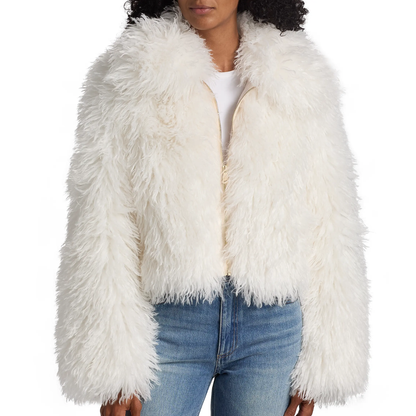 LESLIE FAUX SHEARLING JACKET WHITE