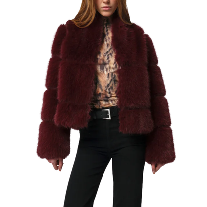 SAI FAUX FUR JACKET MERLOT