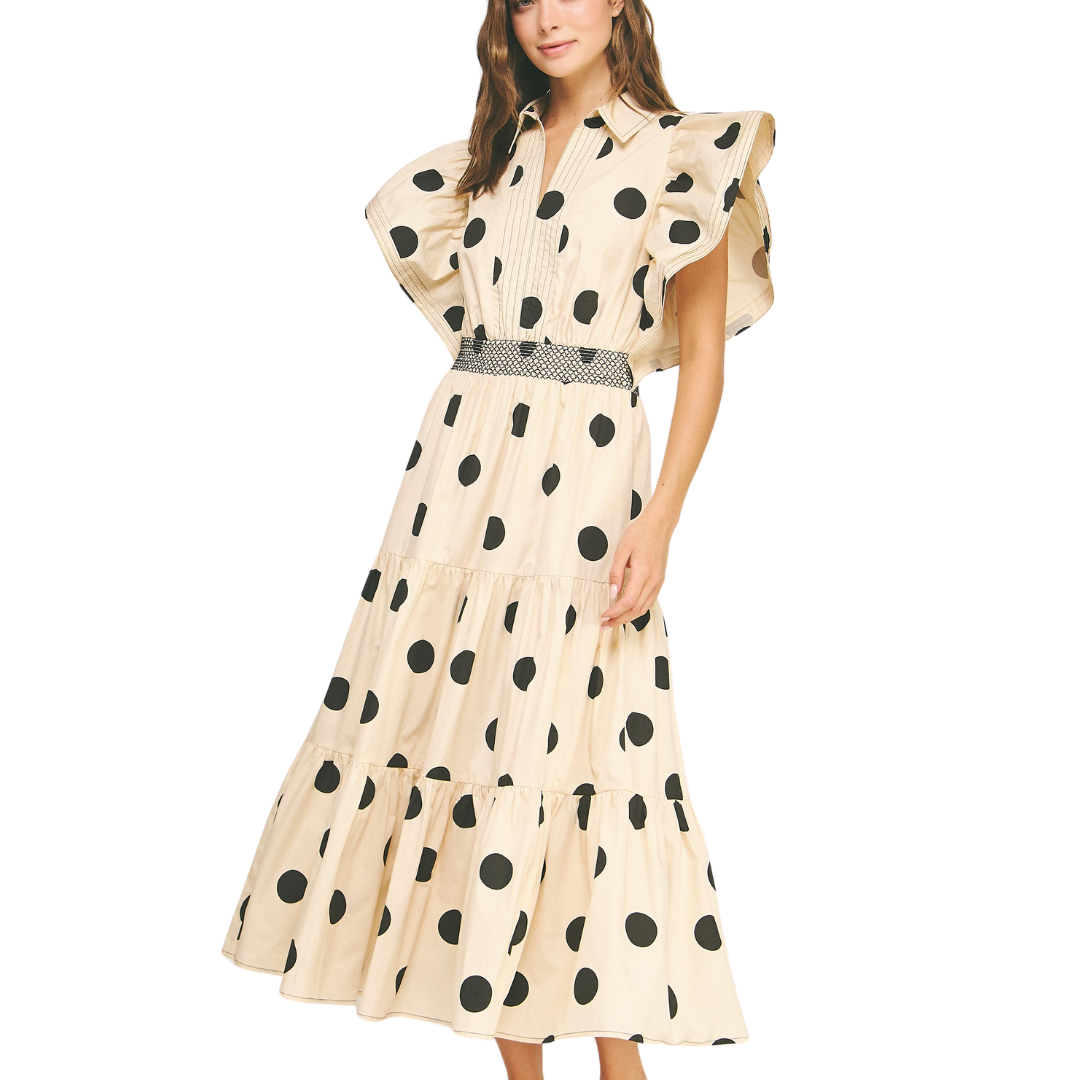 POLKA DOT MIDI DRESS