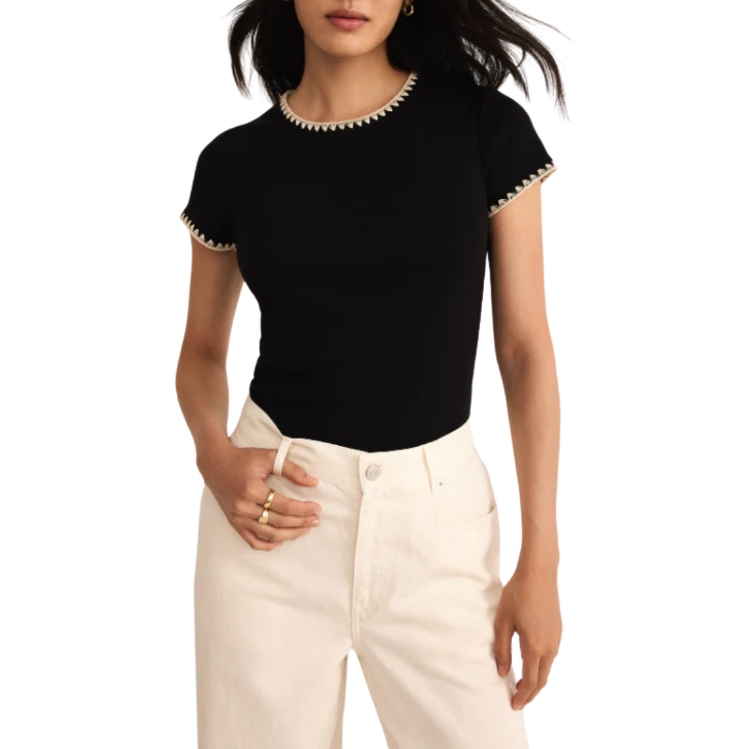 CASSIS RIB TEE BLACK