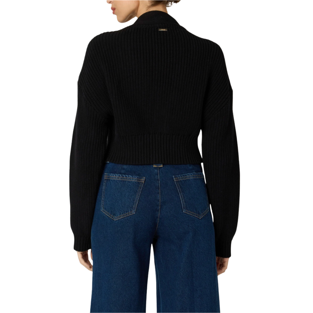 HEART SWEATER CARDIGAN BLACK