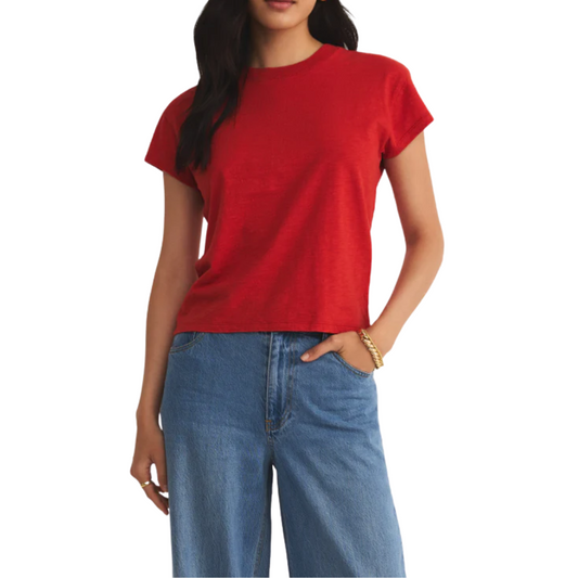 MODERN SLUB TEE CABANA RED