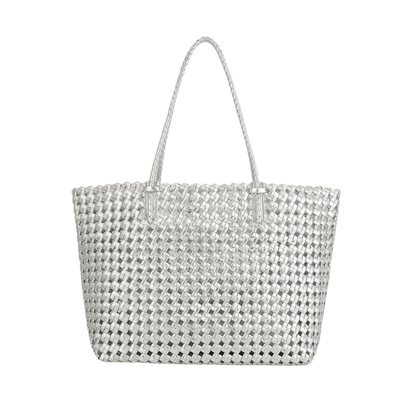 MARNI WOVEN TOTE SILVER